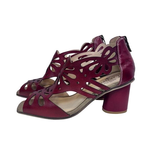 Spring Step L'Artiste Sandals US 8.5 | EU 39 Cutout Red Flamenco 3" Heels (L530) - Picture 1 of 7